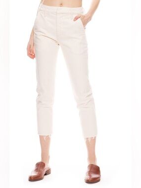 Mother The Shaker Prep Fray Jeans in Act Natural Ivory Size 30